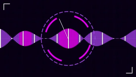 GUI futuristic screen digital heads up display with glowing data elements Stock Footage 345588306