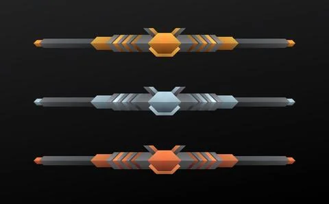 Gui game level bars with gold, silver and bronze colors Stock Illustration