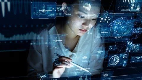 GUI (Graphical User Interface) concept. Communication network. Stock Footage 108518717