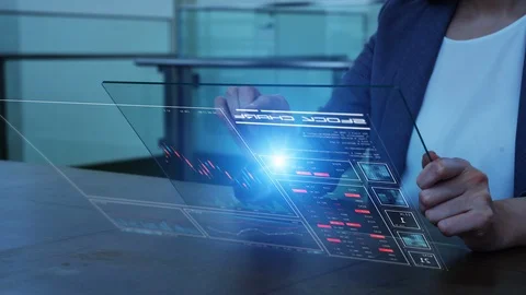 GUI (Graphical User Interface). Financial technology. Fintech. Stock Footage 125039525