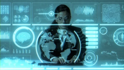 GUI (Graphical User Interface). HUD (Head up Display). Stock Footage 113534596