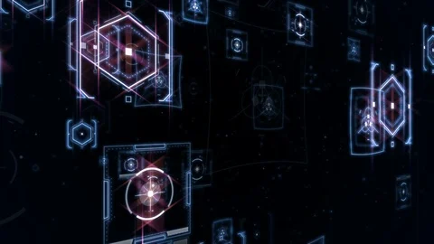 GUI (Graphical User Interface). Software screen in cyberspace. Stock Footage 114042108