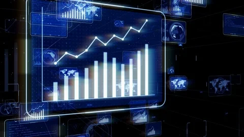 GUI (Graphical User Interface). Software screen in cyberspace. Stock Footage 114093120