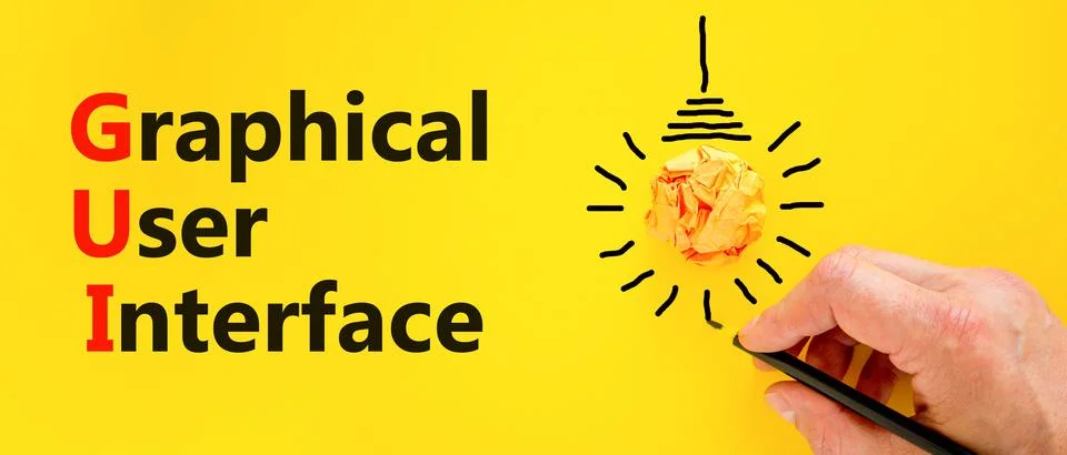 GUI graphical user interface symbol. Concept words GUI graphical user interfa Stock Photos