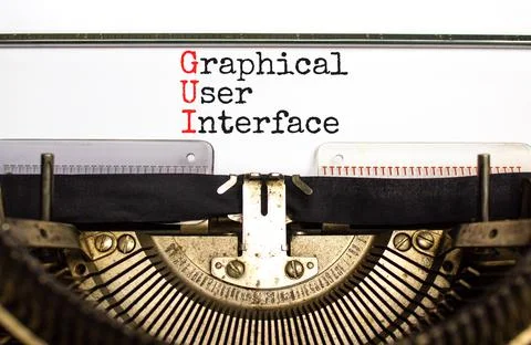 GUI graphical user interface symbol. Concept words GUI graphical user interfa Stock Photos