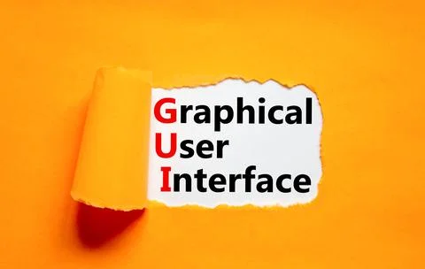 GUI graphical user interface symbol. Concept words GUI graphical user interfa Stock Photos