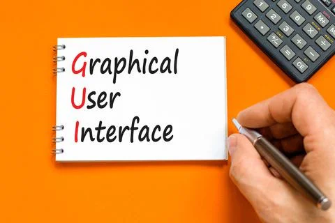GUI graphical user interface symbol. Concept words GUI graphical user interfa Stock Photos