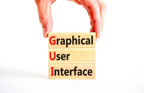 GUI graphical user interface symbol. Concept words GUI graphical user interfa Stock Photos