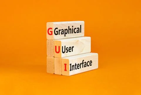 GUI graphical user interface symbol. Concept words GUI graphical user interfa Stock Photos