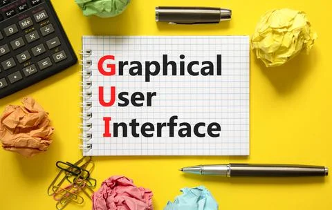GUI graphical user interface symbol. Concept words GUI graphical user interfa Stock Photos