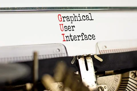 GUI graphical user interface symbol. Concept words GUI graphical user interfa Foto stock