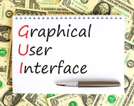 GUI graphical user interface symbol. Concept words GUI graphical user interfa Stock Photos