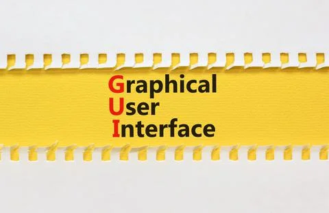 GUI graphical user interface symbol. Concept words GUI graphical user interfa Stock Photos