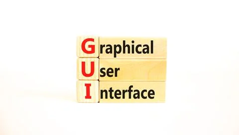 GUI graphical user interface symbol. Concept words GUI graphical user interfa Stock Photos