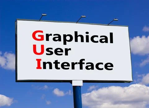 GUI graphical user interface symbol. Concept words GUI graphical user interfa Stock Photos