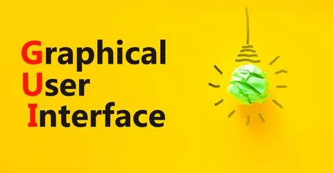 GUI graphical user interface symbol. Concept words GUI graphical user interfa Stock Photos