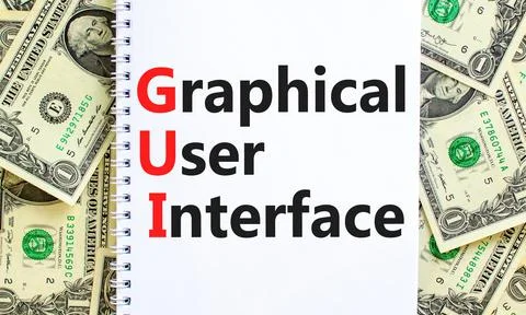 GUI graphical user interface symbol. Concept words GUI graphical user interfa Stock Photos