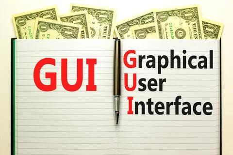 GUI graphical user interface symbol. Concept words GUI graphical user interfa Stock Photos