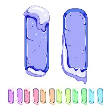 Gui ice game button cartoon vector graphic Stock Illustration