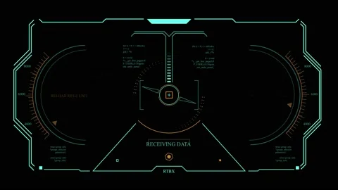 GUI technology target frame, virtual tracking aim Stock Footage 201580563