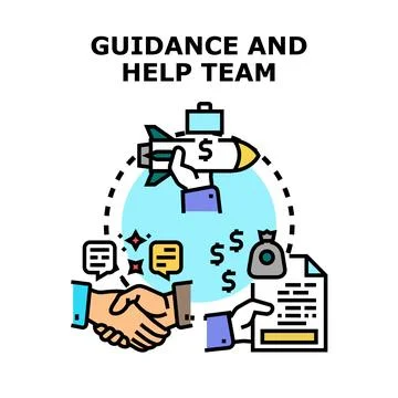 Guidance and help team offering business consulting service 스톡 일러스트
