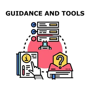 Guidance and tools for problem solving and support Stock Illustration