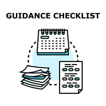 Guidance checklist vector concept planning organization tasks Stock Illustration