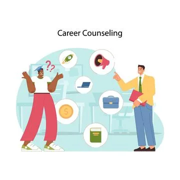 Guidance for future careers. Flat vector illustration Illustrazione stock
