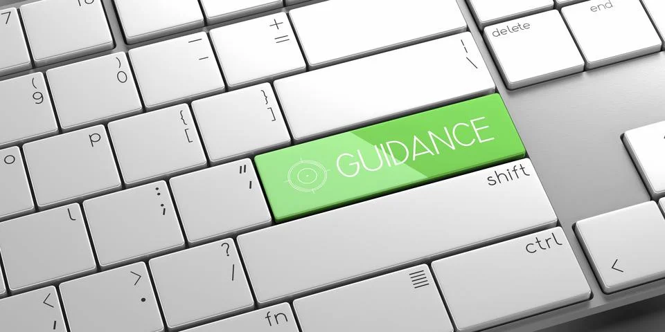 Guidance - modern computer keyboard - 3D illustration Stock Illustration