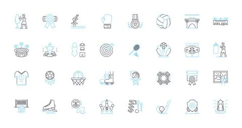 Guidance Supervision linear icons set. Coaching, Mentorship, Direction Illustrazione stock