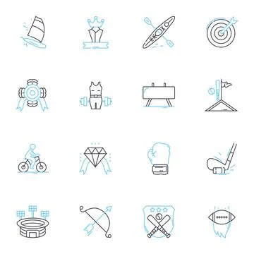 Guidance Supervision linear icons set. Coaching, Mentorship, Direction Illustrazione stock