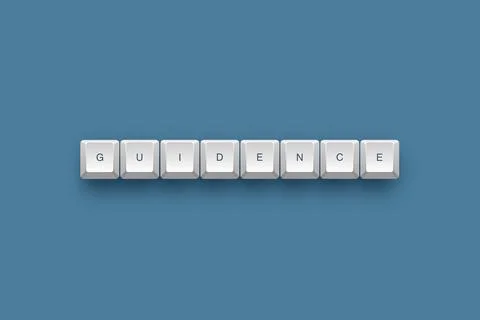 Guidance text on a 3d keyboard button with shadow concept series 스톡 일러스트