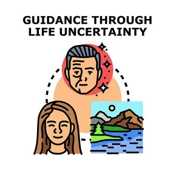 Guidance through life uncertainty concept icon vector Stock Illustration