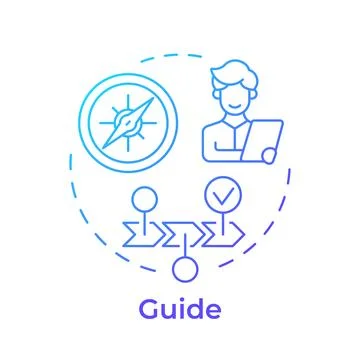 Guide blue gradient concept icon Stock Illustration