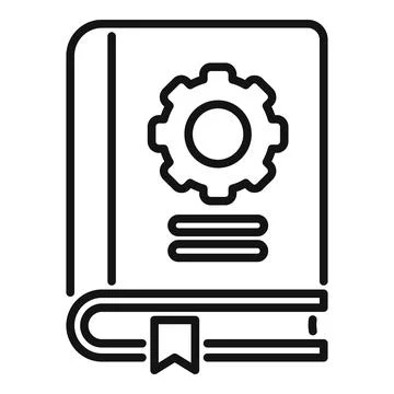 Guide book icon outline vector. Manual paper Illustrazione stock