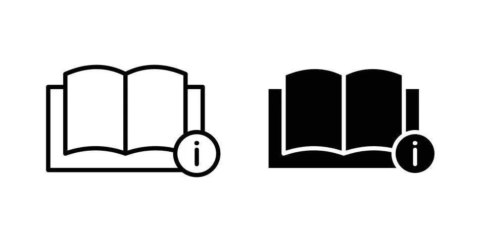 Guide book icon vector template set in black Stock Illustration