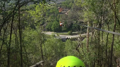 Guide Briefing Man Before Zip Line Ride - 49 Stock Footage 308401588