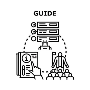 Guide concept illustrating consultation helping business development Stock Illustration