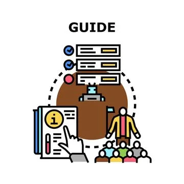 Guide concept illustrating consultation helping business development Stock Illustration