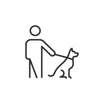 Guide Dog for the Blind Icon Stock Illustration