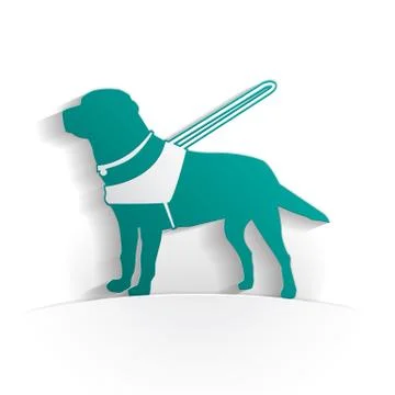Guide dog icon paper Stock Illustration