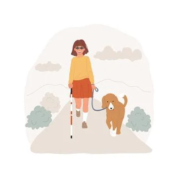 Guide dog isolated cartoon vector illustration. Stock Illustration