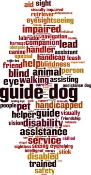 Guide dog word cloud Stock Illustration