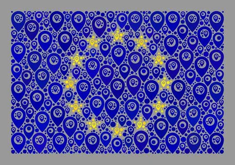 Guide Europe Flag - Mosaic of Cursor Items Stock Illustration