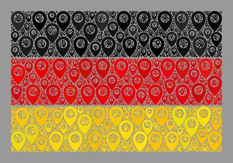 Guide Germany Flag - Mosaic of Map Markers Stock Illustration