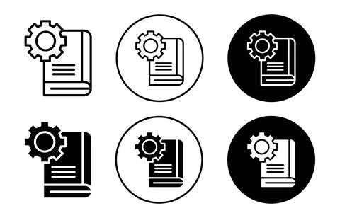 Guide icon collection of outline thin line symbol or sign Stock Illustration