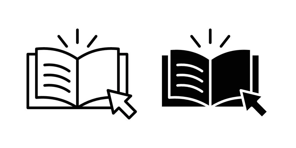 Guide icon silhouette vector set. thin line pack Stock Illustration
