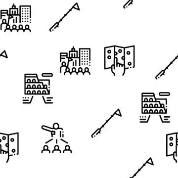 Guide Lead Traveler Seamless Pattern Vector Stock Illustration
