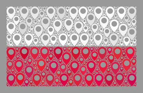 Guide Poland Flag - Mosaic with Map Markers Stock Illustration