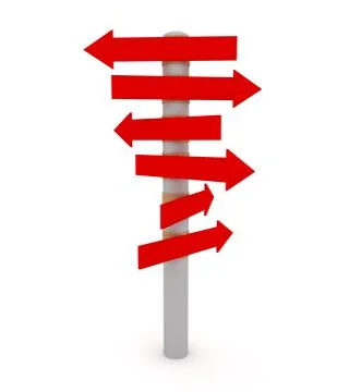 Guide post,isolated on white background with clipping path. Stock Illustration